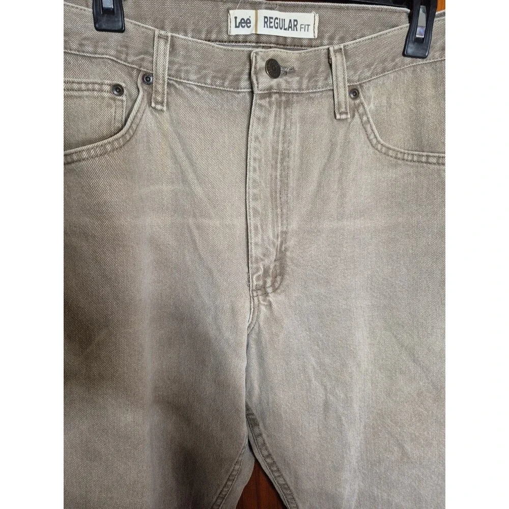 Vintage Lee Regular Fit Jeans Mens 40x30 Brown Denim 90s Made in Mexico Cotton